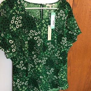 Green, tulip sleeve top